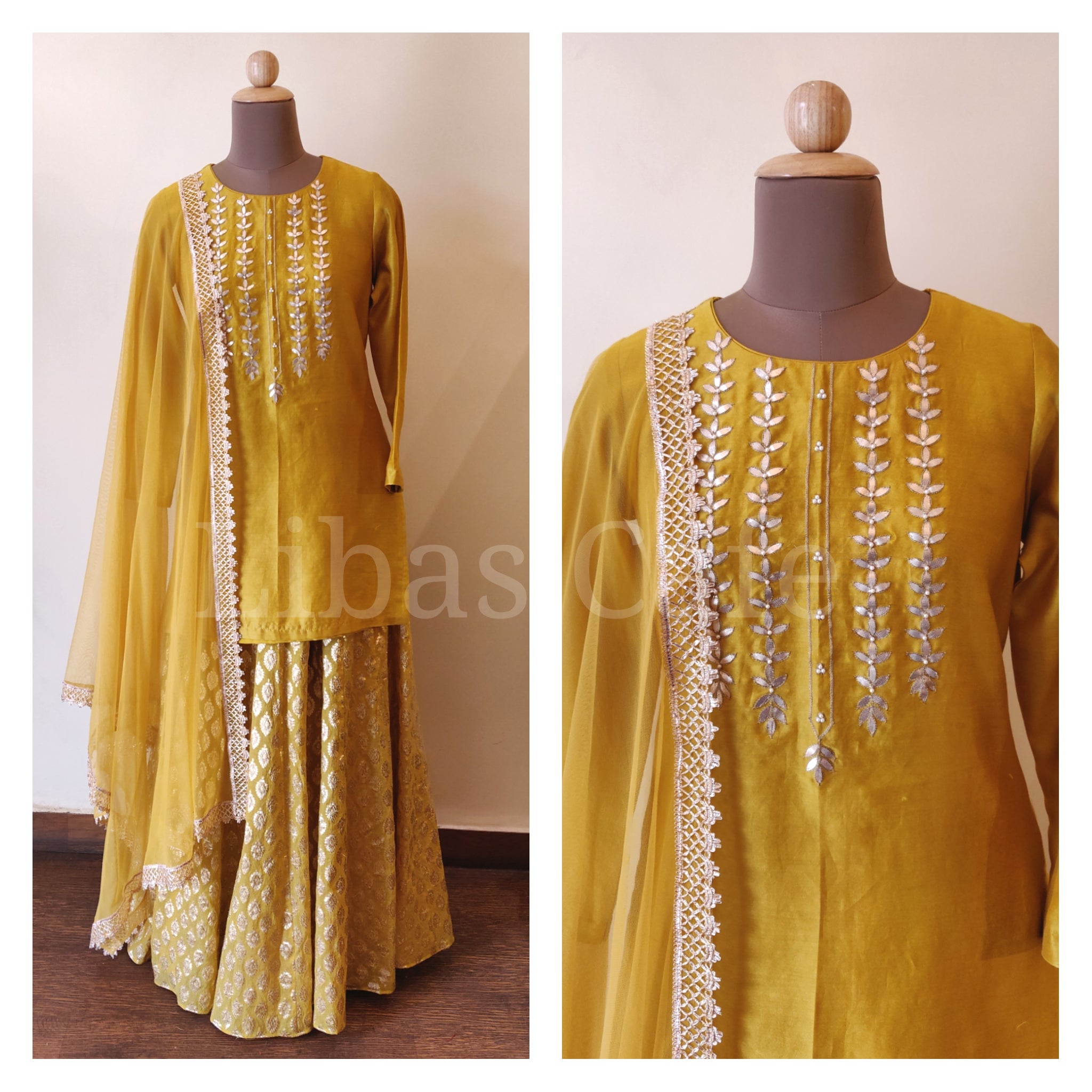 Chanderi Kurta With Chanderi Motif Sharara